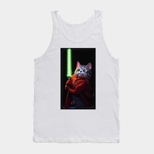 Fun Cat Print ~ AI Art ~ Fantasy Cat ~ Sci-fi Cat ~ Cats with Lightsabers Tank Top